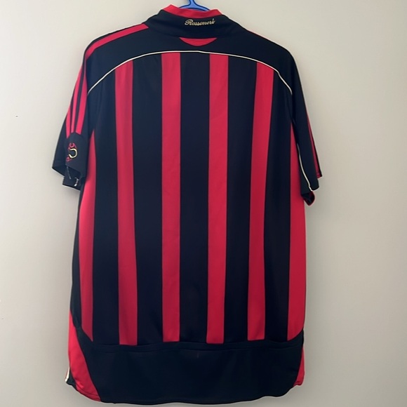 Adidas Red and Black Jersey Iconic Team Stripes AC Milan - Picture 2 of 5